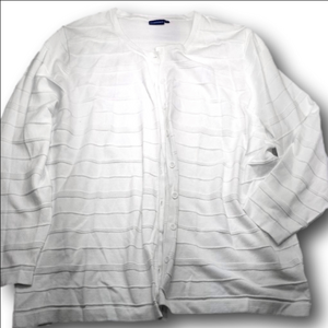 Women's NORTHCREST White Cardigan Sweater 4X